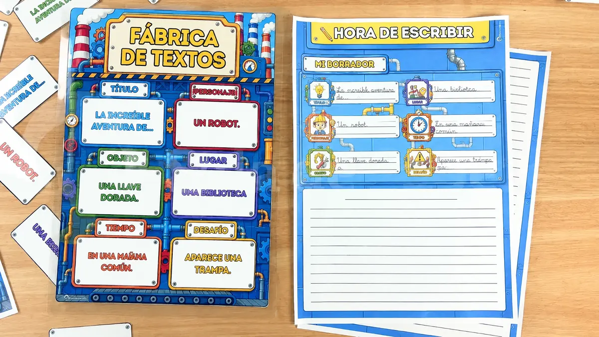 Panel completo con los seis elementos sorteados